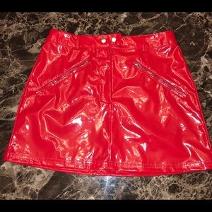 Vinyl Red Skirt. Never worn.
